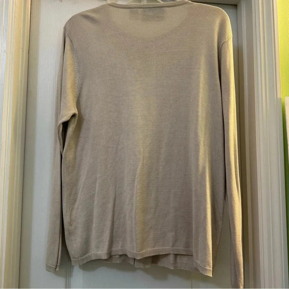 Silk Lore By Beth Terrell Long Sleeve 100% Silk Button Down Cardigans - Picture 3 of 6